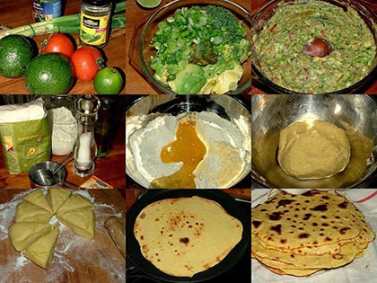 Avokádókrém (guacamole),tortillával